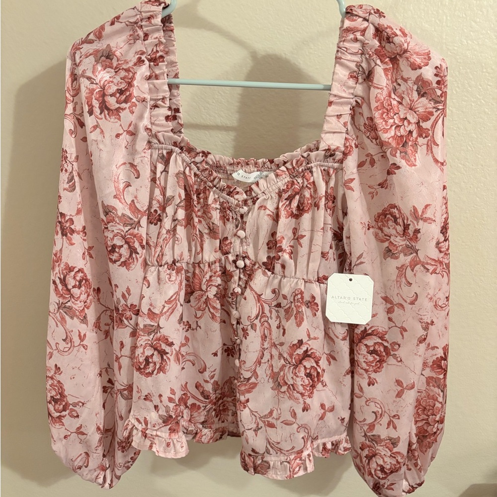 BRAND NEW Altar’d State Floral Blouse